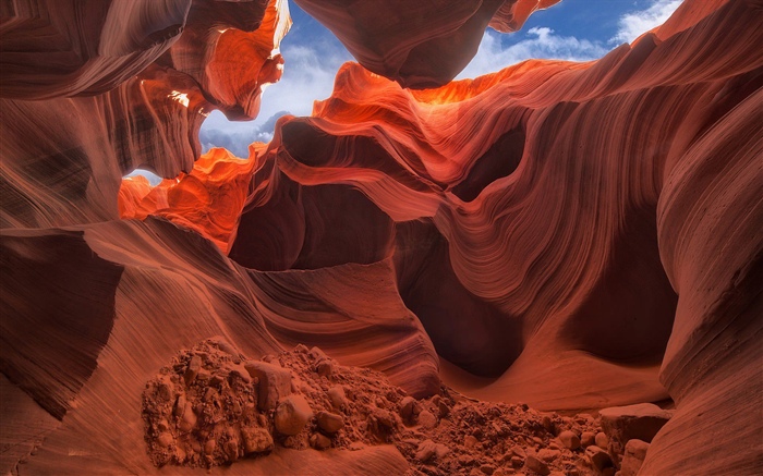 Antelope Canyon, rochers, ciel Fonds d'écran, image
