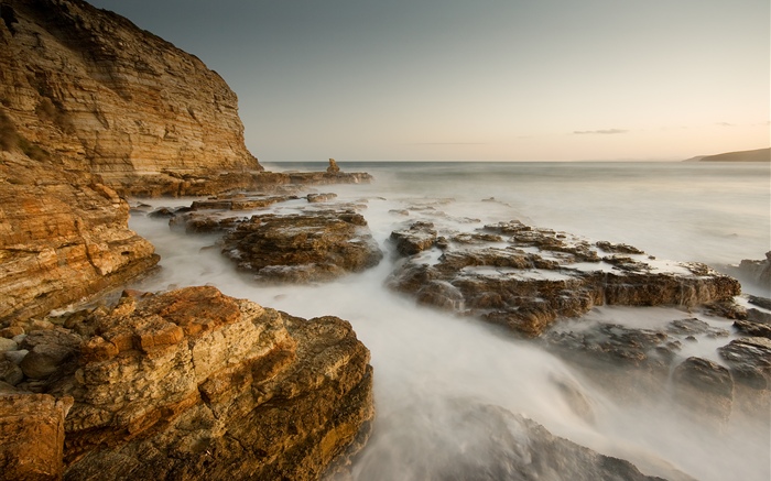 Côte, mer, rochers Fonds d'écran, image