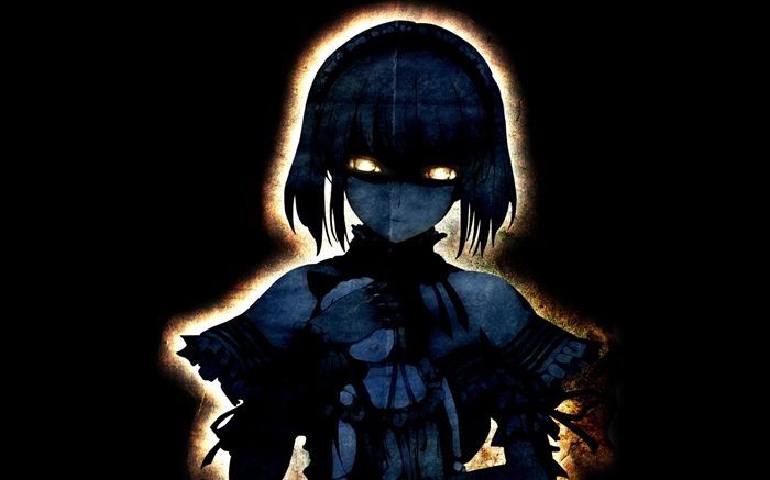 Ghost anime girl, fond noir Fonds d'écran, image