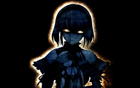 Ghost anime girl, fond noir HD Fonds d'écran