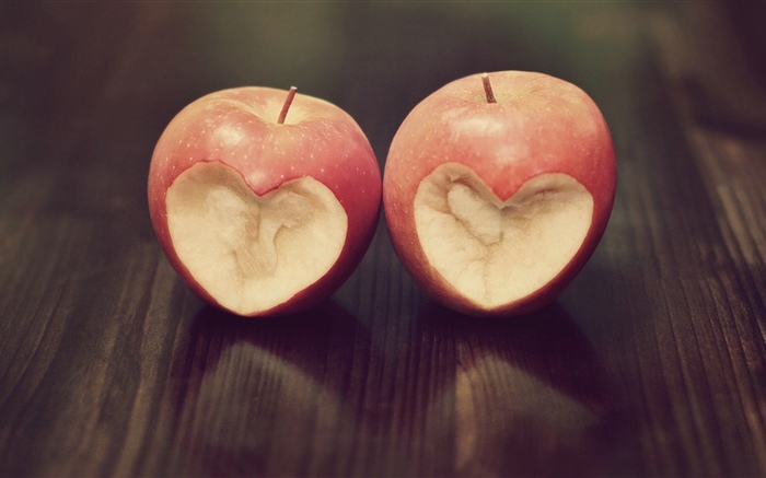 Deux pommes, coeur d'amour Fonds d'écran, image