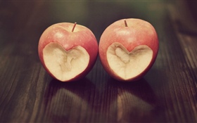 Deux pommes, coeur d'amour HD Fonds d'écran