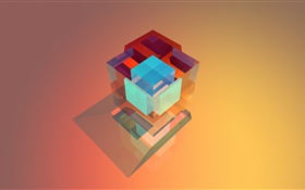 Cube 3D, abstraction HD Fonds d'écran