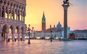 Italie, Venise, lampe, rue, rivière HD Fonds d'écran