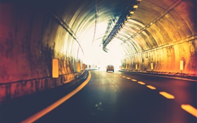 Tunnel, voiture, lumière, route